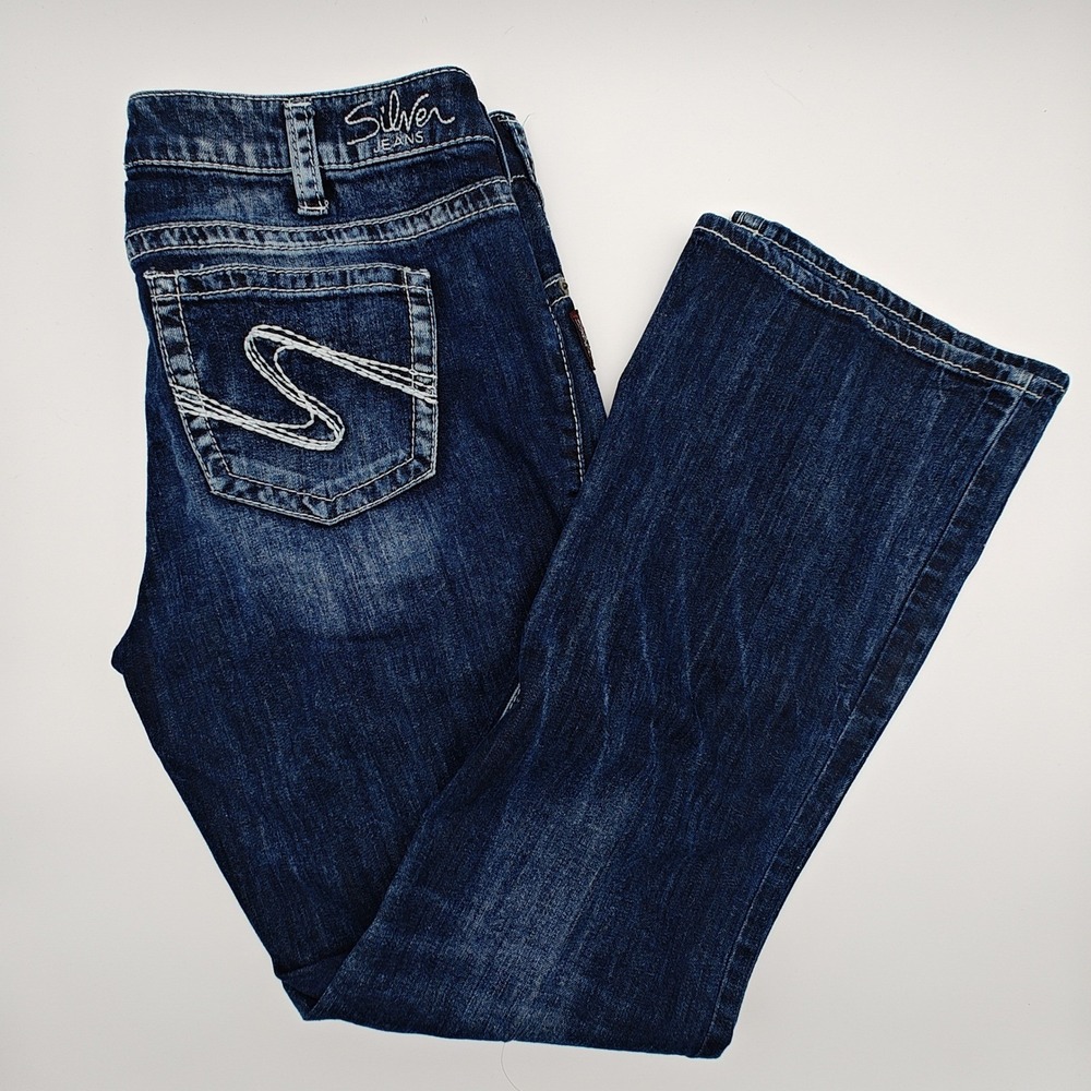 Silver Jeans Aiko Bootcut Womens 18/33 Mid Rise Curvy‎ Fit Medium Wash Denim